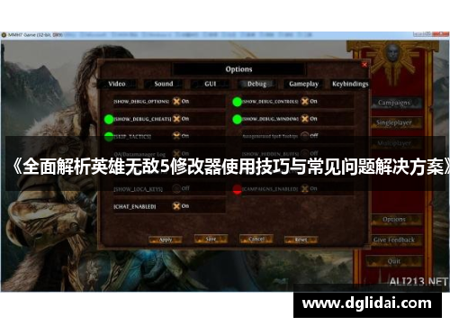 《全面解析英雄无敌5修改器使用技巧与常见问题解决方案》